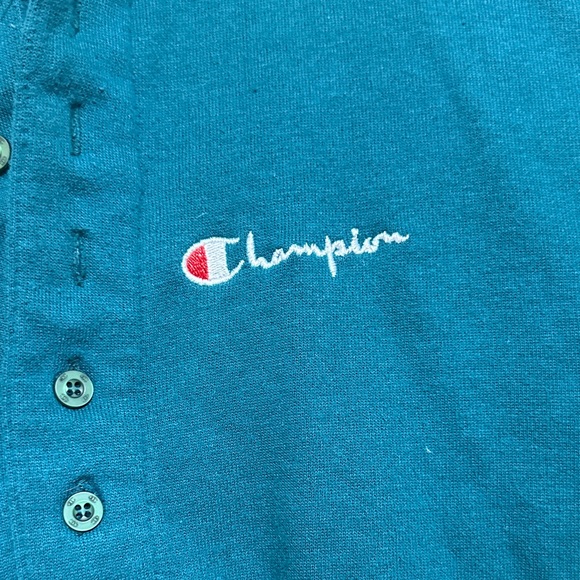 Champion Teal Button-Up Sweatshirt - Picture 5 of 5